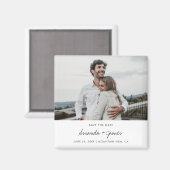 Einfaches modernes Foto Hochzeit retten den Date K Magnet (Vorderseite/Rückseite)