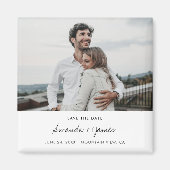 Einfaches modernes Foto Hochzeit retten den Date K Magnet (Vorne)