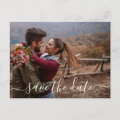 Einfaches modernes Foto Hochzeit rettet das Datum Ankündigungspostkarte (Vorderseite)