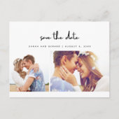 Einfaches modernes Foto Hochzeit rettet das Datum Ankündigungspostkarte (Vorderseite)