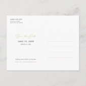 Einfaches modernes Foto Hochzeit rettet das Datum Ankündigungspostkarte (Rückseite)