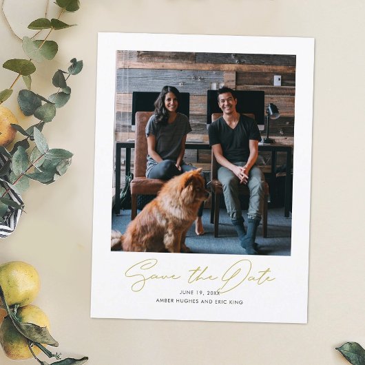 Einfaches modernes Foto Hochzeit rettet das Datum Ankündigungspostkarte
