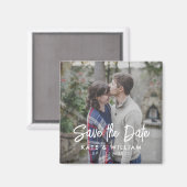 Einfaches modernes Foto Hochzeit rettet das Datum Magnet (Vorderseite/Rückseite)