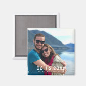 Einfaches modernes Foto Hochzeit rettet das Datum Magnet (Vorderseite/Rückseite)