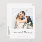 Einfaches, modernes Foto Hochzeit Vielen Dank Postkarte (Vorne/Hinten)