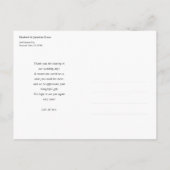 Einfaches, modernes Foto Hochzeit Vielen Dank Postkarte (Rückseite)