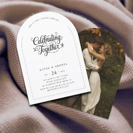 Einfaches modernes Foto Hochzeitscouchdusche Einladung