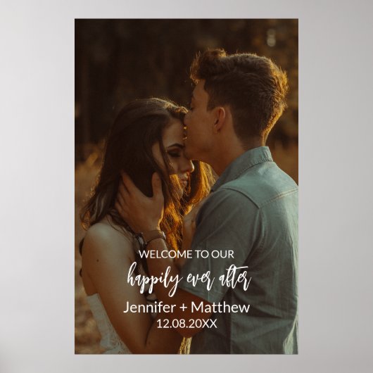 Einfaches, modernes Foto Hochzeitswillkommen Poste Poster (Vorne)