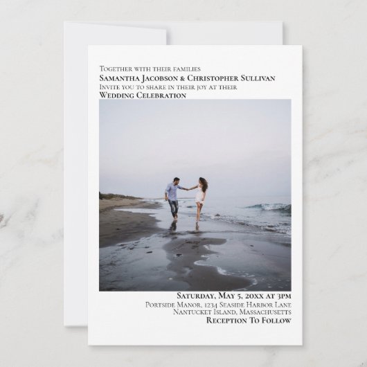 Einfaches modernes Foto Minimalistische Symmetrie  Einladung (Vorderseite)