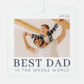 Einfaches, modernes Foto mit individueller Note Ornament Aus Metall (Rückseite)