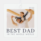 Einfaches, modernes Foto mit individueller Note Ornament Aus Metall (Vorderseite)