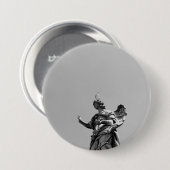 Einfaches, modernes Foto mit Möwen auf der Statue Button (Vorne & Hinten)
