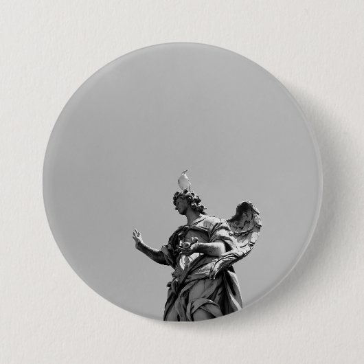 Einfaches, modernes Foto mit Möwen auf der Statue Button (Vorderseite)
