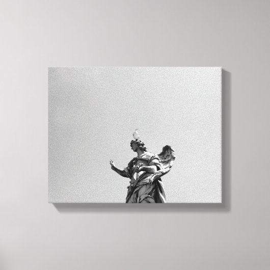 Einfaches, modernes Foto mit Möwen auf der Statue Leinwanddruck (Vorderseite)