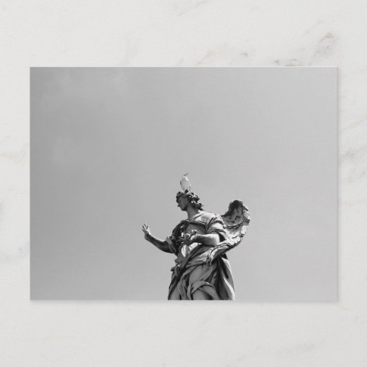 Einfaches, modernes Foto mit Möwen auf der Statue Postkarte (Vorderseite)