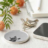 Einfaches, modernes Foto mit Möwen auf der Statue Schlüsselanhänger (Seite)