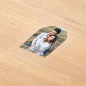 Einfaches, modernes Foto mit weißem Save the Date Acryleinladungen (Ablage )