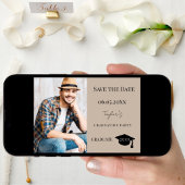 Einfaches modernes Foto Mocha Beige Mann Abschluss Save The Date