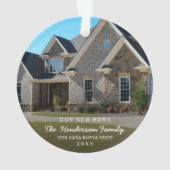 Einfaches Modernes Foto Neue Zuhause Weihnachten Ornament (Rückseite)