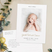 Einfaches, modernes Foto New Baby Birge Ankündigungspostkarte