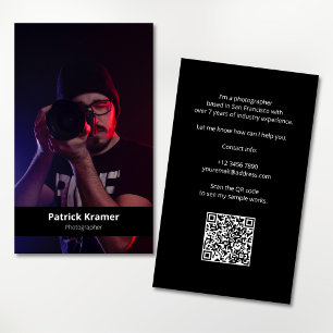 Einfaches modernes Foto-QR-Code Professional Visitenkarte