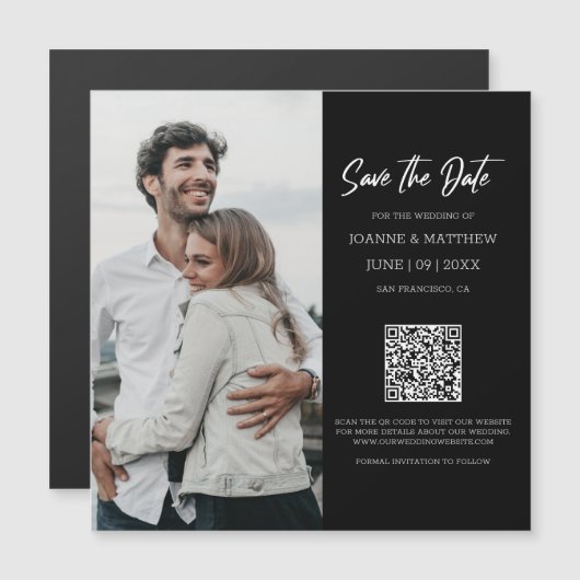 Einfaches, modernes Foto QR-Code speichern das Dat Magnetkarte (Vorne/Hinten)