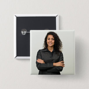 Einfaches modernes Foto-Quadrat 2 Zoll Button