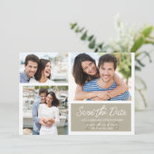 Einfaches modernes Foto rettet die Daten in Ecru Save The Date (Stehend Vorderseite)