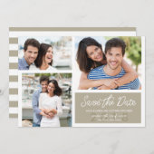 Einfaches modernes Foto rettet die Daten in Ecru Save The Date (Vorne/Hinten)