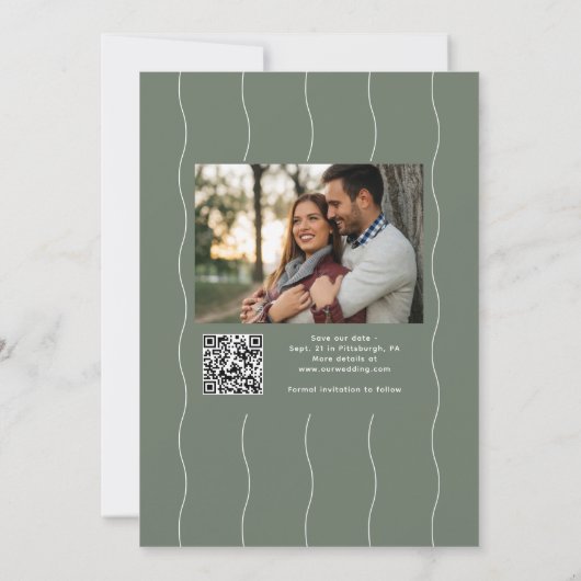 Einfaches, modernes Foto Save The Date (Rückseite)