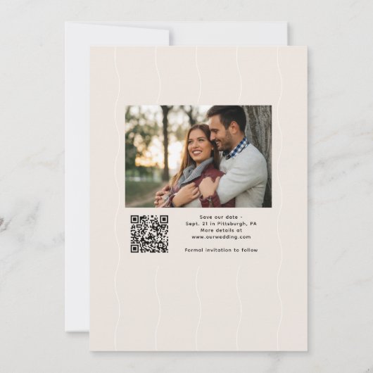 Einfaches, modernes Foto Save The Date (Rückseite)