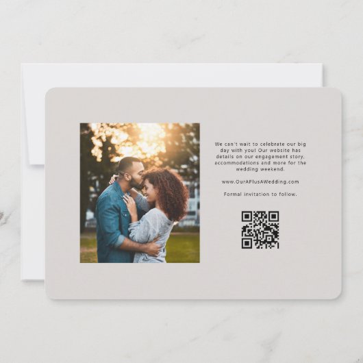 Einfaches, modernes Foto Save The Date (Rückseite)