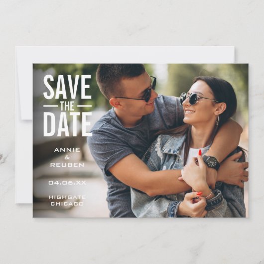 Einfaches modernes Foto Save The Date (Vorderseite)