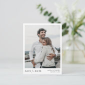 Einfaches, modernes Foto Save the Date Ankündigungspostkarte (Stehend Vorderseite)