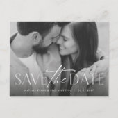 Einfaches, modernes Foto Save the Date Ankündigungspostkarte (Vorderseite)