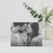 Einfaches, modernes Foto Save the Date Ankündigungspostkarte (Stehend Vorderseite)