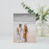 Einfaches, modernes Foto Save the Date Ankündigungspostkarte (Stehend Vorderseite)