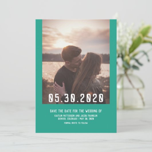 Einfaches modernes Foto Save the Date | Arcadia Gr (Stehend Vorderseite)