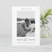 Einfaches Modernes Foto Save the Date Einladung (Stehend Vorderseite)