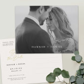 Einfaches, modernes Foto Save the Date Einladungspostkarte