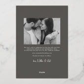 Einfaches, modernes Foto Save the Date Folieneinladung (Rückseite)