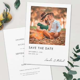 Einfaches modernes Foto Save the Date Hochzeitskar