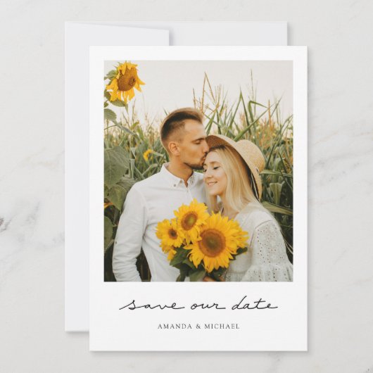 Einfaches modernes Foto Save the Date Hochzeitsrei (Vorderseite)