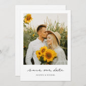 Einfaches modernes Foto Save the Date Hochzeitsrei (Vorne/Hinten)
