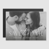 Einfaches, modernes Foto Save the Date Magneteinladung (Vorne/Hinten)