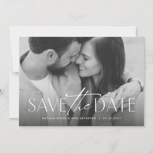 Einfaches, modernes Foto Save the Date Magneteinladung (Vorderseite)