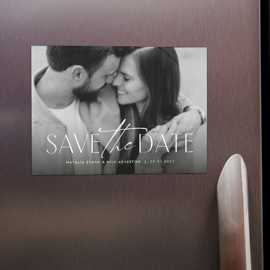 Einfaches, modernes Foto Save the Date Magneteinladung
