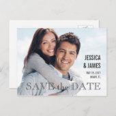 EINFACHES MODERNES FOTO SAVE THE DATE POSTCARD ANKÜNDIGUNGSPOSTKARTE (Vorne/Hinten)