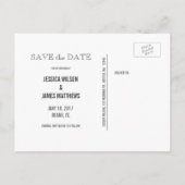 EINFACHES MODERNES FOTO SAVE THE DATE POSTCARD ANKÜNDIGUNGSPOSTKARTE (Rückseite)