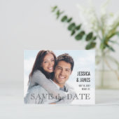 EINFACHES MODERNES FOTO SAVE THE DATE POSTCARD ANKÜNDIGUNGSPOSTKARTE (Stehend Vorderseite)